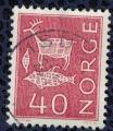 Norvge 1967 Oblitr Used Animaux Styliss Art Rupestre Rouge Lilas