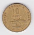 Pice 10 Francs Djibouti 1977