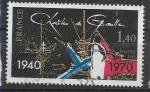 1980 FRANCE 2114 oblitr, cachet rond, de Gaulle
