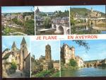CPM 12 Je Flne en Aveyron Quelques beaux sites Multi vues ( toile )