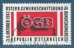 Autriche N1584 Confdration syndicale autrichienne oblitr