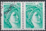 1978 FRANCE  obl 1967 paire