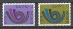 Europa 1973 Islande Yvert 424 et 425 neuf ** MNH