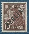 Allemagne Berlin N6 Ouvrier 15p brun fonc surcharg neuf**