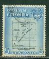 Colombie 1956 Y&T 512 oblitr Carte de l'archipel San Andres