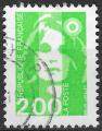 FRANCE - 1990 - Yt n 2621 - Ob - Marianne du Bicentenaire 2,00 F vert clair
