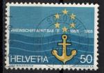 Suisse 1968 Y&T n 814; 50c, convention naviguation du Rhin