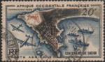 A.O.F. 1958 - Centenaire de Dakar : port et aroport de Dakar, obl.- YT PA23 