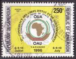 Timbre oblitr n 884(Yvert) Cameroun 1996 - Confrence de l'OUA