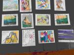 France , tableaux Oeuvres d art,lot de   42  timbres oblitrs
