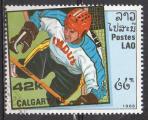 LAOS N 841 o Y&T 1988 Jeux Olympiques d'hiver  Calgary (Hockey)