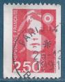 N2719 Roulette Marianne du Bicentenaire 2.50 rouge oblitr