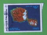 Polynsie 1992 - Nr 405 - Vue de l'Espace Tahiti (obl)