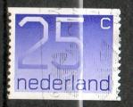 Pays-Bas Yvert N1043a oblitr 1976 nombre 25c violet ND horizontal