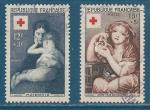 N1006/1007 Croix-Rouge 1954 - uvres de Carrire et Greuze oblitr