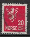 NORVEGE - 1926/29 - Yt n 115 - Ob - Lion hraldique 20o rouge