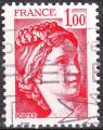 FRANCE - 1977/78 - Yt n  1972 - Ob - Sabine de Gandon 1,00 F rouge