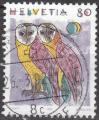 SUISSE - 1991 - Yt n 1365 - Ob - Oiseau ; effraies ; chouette
