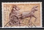 France / 1963 / Journe du Timbre, char romain / YT n 1378, oblitr