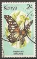 kenya - n 417  obliter,papillon - 1987