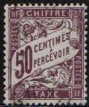 37 - Chiffre-taxe type banderole 50c lilas - oblitr -  anne 1895