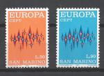 Europa 1972 Saint-Marin Yvert 808 et 809 neuf ** MNH