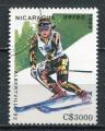 Timbre  NICARAGUA Poste Arienne 1989 Obl  N 1298 Y&T Ski Slalom