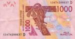Afrique De l'Ouest Mali 2013 billet 1000 francs pick 415m neuf UNC