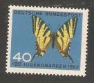 Germany - Scott B383 mint   butterfly / papillon