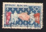 France 1959 Oblitr rond Tricentenaire du trait des Pyrnes Y&T 1223