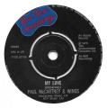 SP 45 RPM (7")   Paul McCartney & Wings  "  My love  "   Angleterre