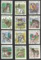 Suisse 1990  1995; srie complte 12 timbres animaux