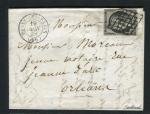Rare lettre de Passy Lès Paris pour Orléans ( Seine 1849 ) avec un n° 3