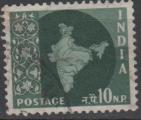 INDE N 76 o Y&T 1957-1958 Carte de l' Inde