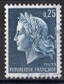 France Cheffer 1967; Y&T n 1535; 0,25F, bleu, Marianne
