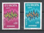Europa 1972 Andorre Franais Yvert 217 et 218 neuf ** MNH