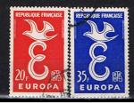 France / 1958 / Europa / YT n 1173-74, oblitrs