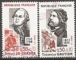 france - n 1727/1728  la paire oblitere - 1972      