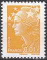 FRANCE - 2008 - Yt n 4226 - NSG - Marianne de Beaujard 0,01  jaune