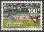Timbre oblitr n 1252(Yvert) Cte d'Ivoire 2006 - Coupe du Monde de football