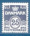Danemark N966 Couronne 25o bleu-gris oblitr