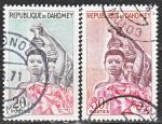 DAHOMEY N 183 et 185 de 1963 oblitrs (les 2 timbres  ce type)