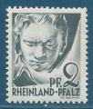 Allemagne occupation franaise Etat Rhno-Palatin N1 Beethoven 2p neuf**