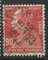 France - 1927 -  YT n 243  oblitr (pli horizontal)