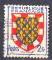 Timbre FRANCE 1951 Obl  N 902 Y&T Armoiries Provinces Touraine