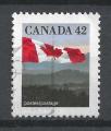 CANADA - 1991 - Yt n 1222 - Ob - Drapeau national sur fond de collines
