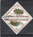 Timbre Rpublique Centrafricaine Oblitr / 1962 / Y&T nT7-T8.