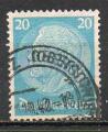Allemagne Yvert N492 Oblitr HINDENBURG 20 DM 1933   