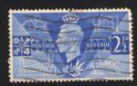 Royaume Uni Oblitr Used Stamp King Roi George VI Postage Revenue 2 1/2D Bleu