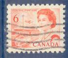 Canada n382Ac Elizabeth II 6c orange oblitr (dentel 10)